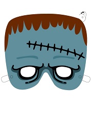 çocuklar için hazır kağıttan Korkunç Surat maskesi şablonu